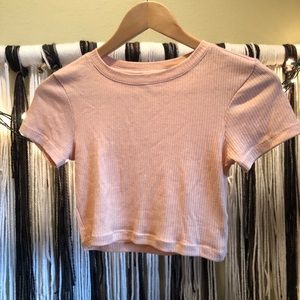 Nude/pale pink crop top